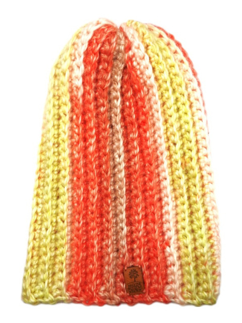 Gruba czapka żółto-czerwona