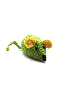 Myszka zabawka dla kota z kocimiętką zielona