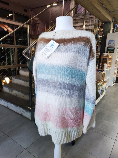 Kolorowy sweter 100% Alpaka