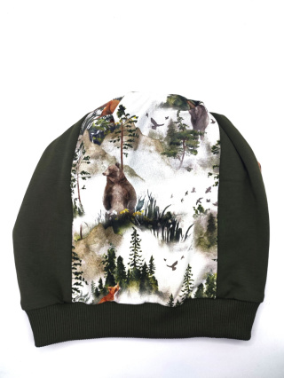 Leśna czapka zero waste "Kumple z lasu"