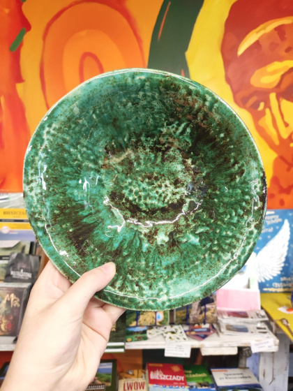 Miska ceramiczna zielona z fakturą