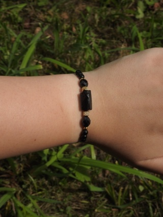 Bransoletka "TURMALINKA" z czarnymi turmalinami bransoletka ochronna nr 8