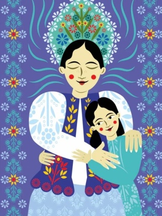 Grafika "Matka" w drewnianej ramie