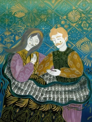 Grafika "Tylko zamknij oczy" w drewnianej ramie