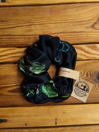 Jedwabna gumka do włosów jedwab 100% czarna