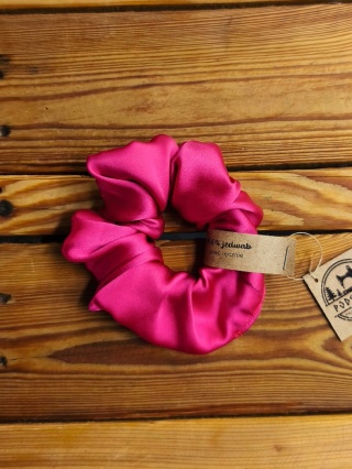 Jedwabna gumka do włosów jedwab 100% fuksjowa